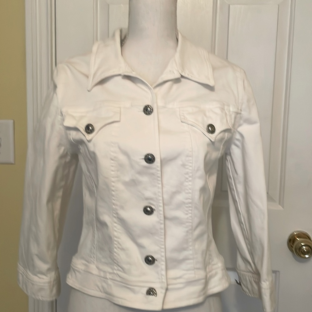 Earl Rutenberg Vintage White Jean Jacket w/ Bracelet Length Sleeves